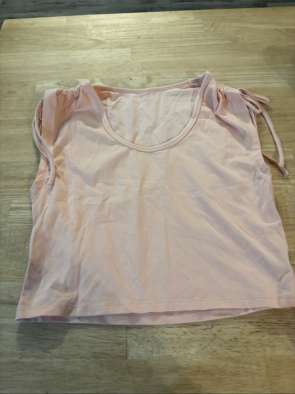 American Eagle Outfitters Light Pink Tie-Shoulder Scoop Tank